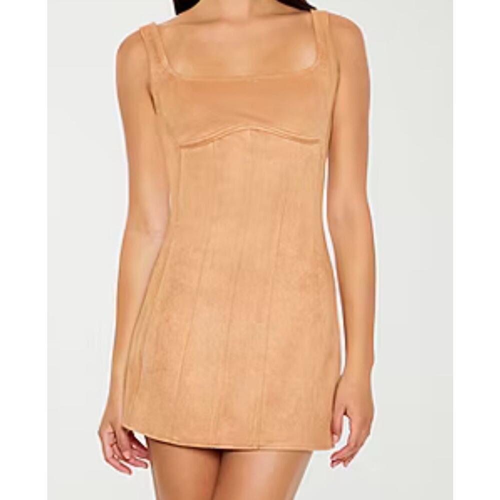 Faux Suede Mini Dress Brown Western Rodeo Festival Cowgirl Women's Size XL NWT